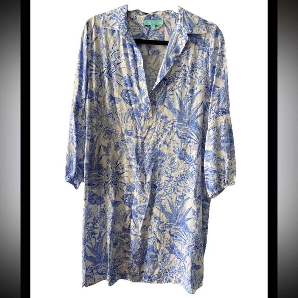 Melissa odabash missie mini shirt dress voile print S